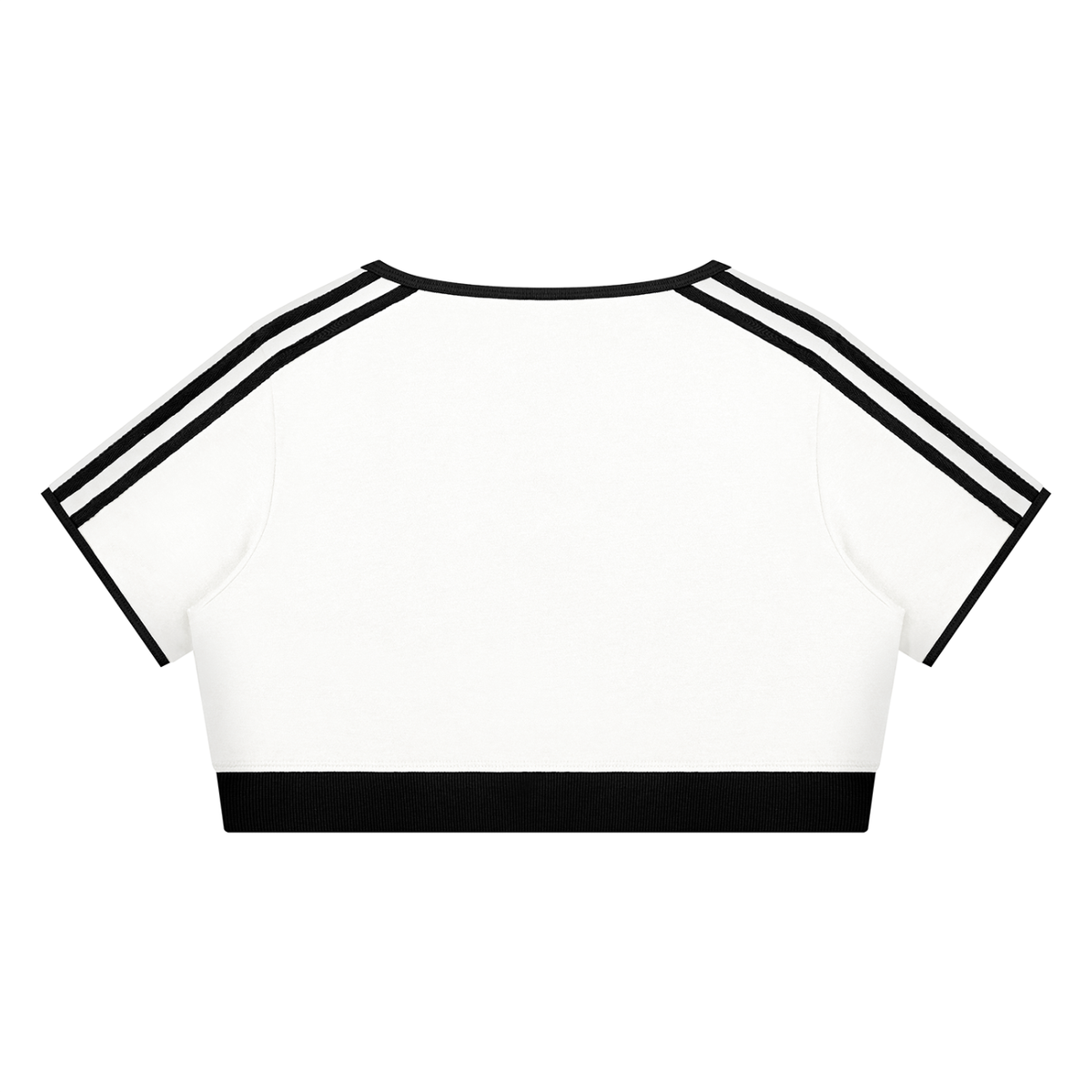 Women's Ringer Crop T-Shirt in white, alternate angle