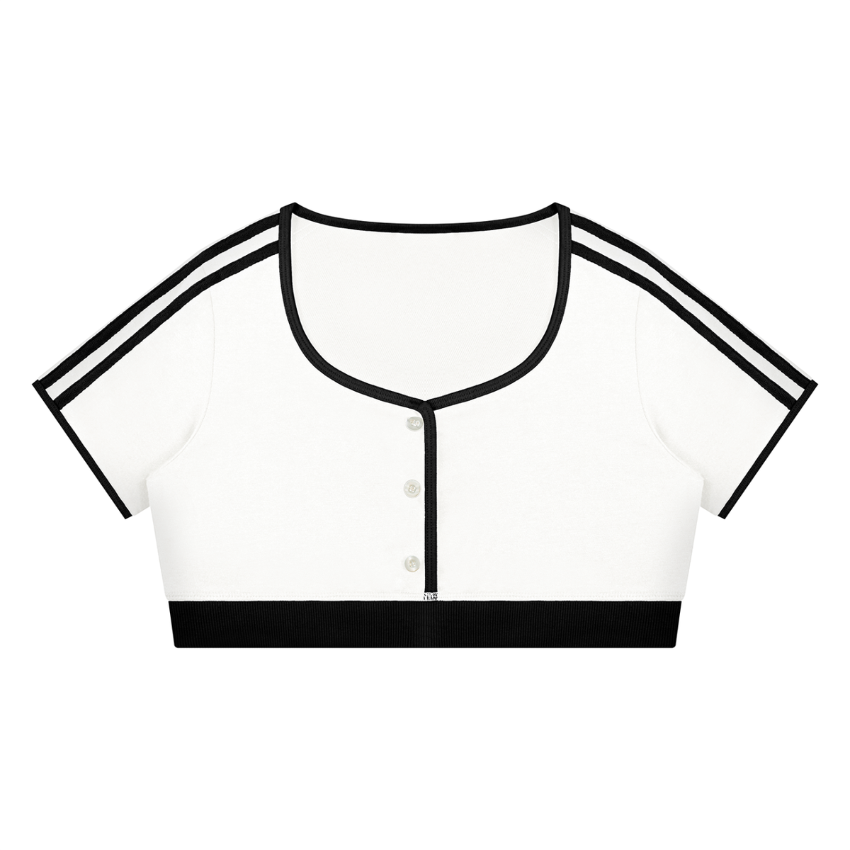 Women's Ringer Crop T-Shirt in white