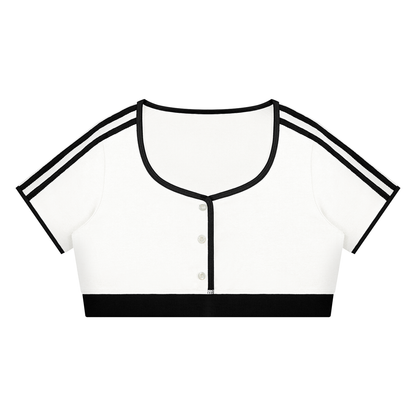 Women's Ringer Crop T-Shirt in white