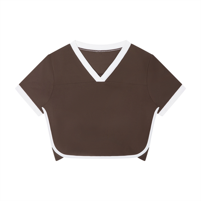 Women's Ringer Performance T-Shirt in coffee