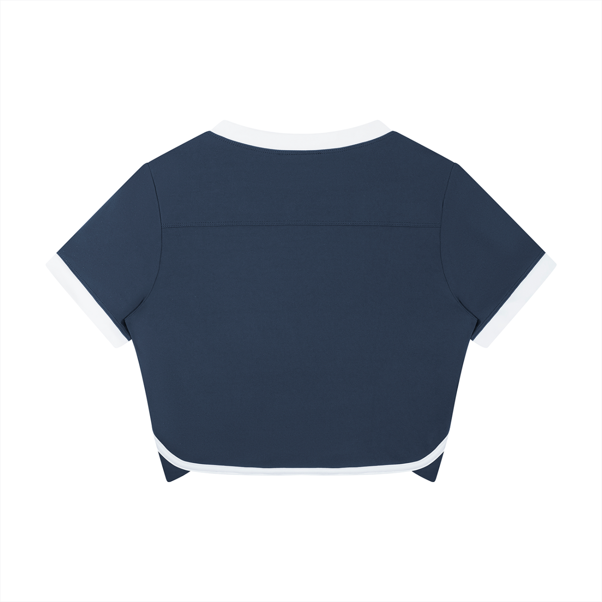 Women's Ringer Performance T-Shirt in navy blue, alternate angle