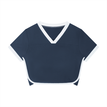 Women's Ringer Performance T-Shirt in navy blue