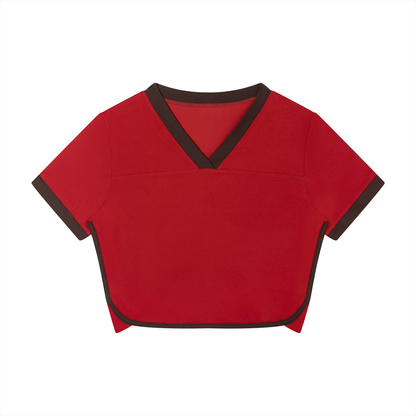 Women's Ringer Performance T-Shirt in red