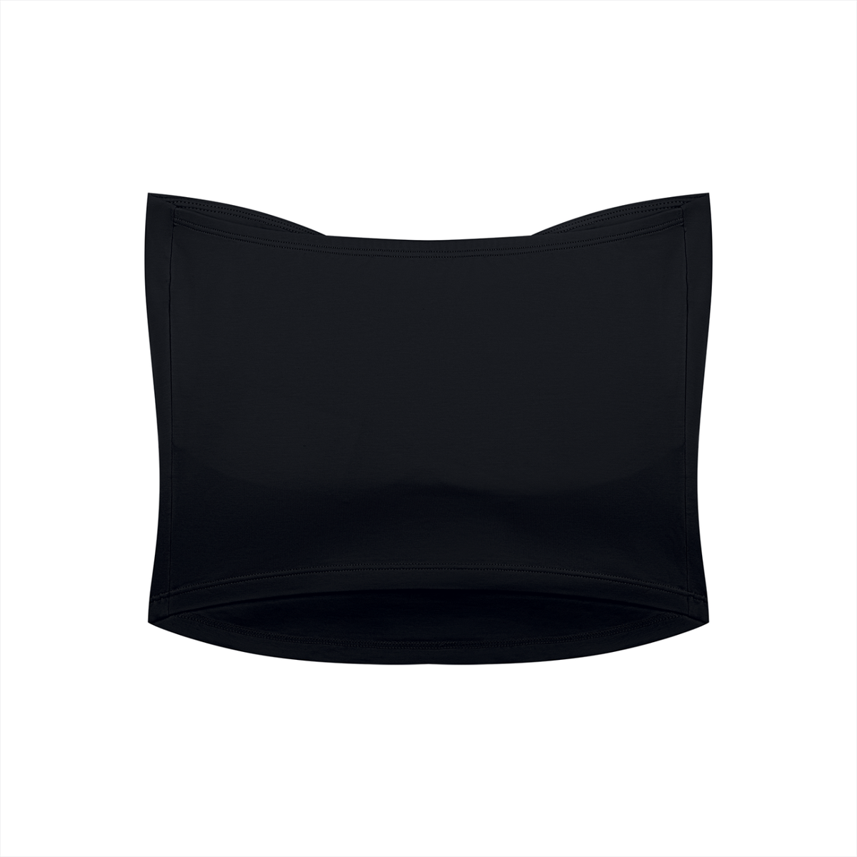 Women's Ruched Cropped Tube Top in black, alternate angle