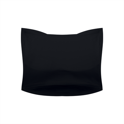 Women's Ruched Cropped Tube Top in black, alternate angle