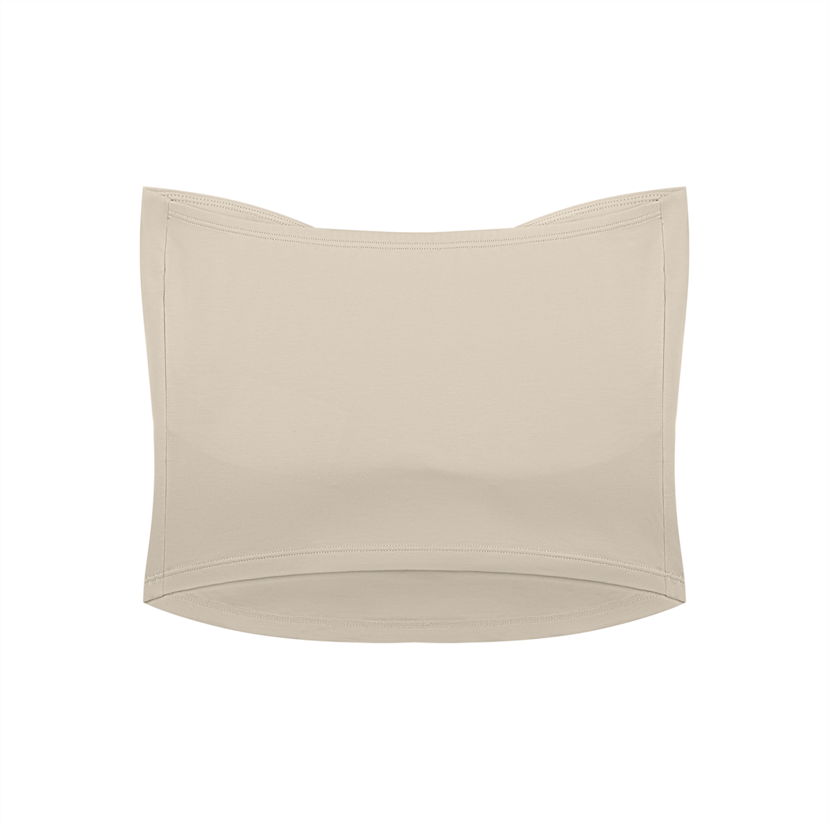 Women's Ruched Cropped Tube Top in pale khaki, alternate angle