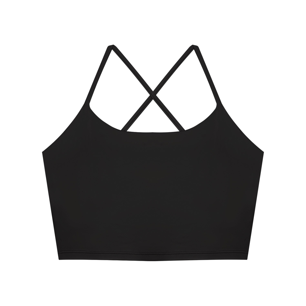 Women's Ruched Cropped Yoga Tank Top in black