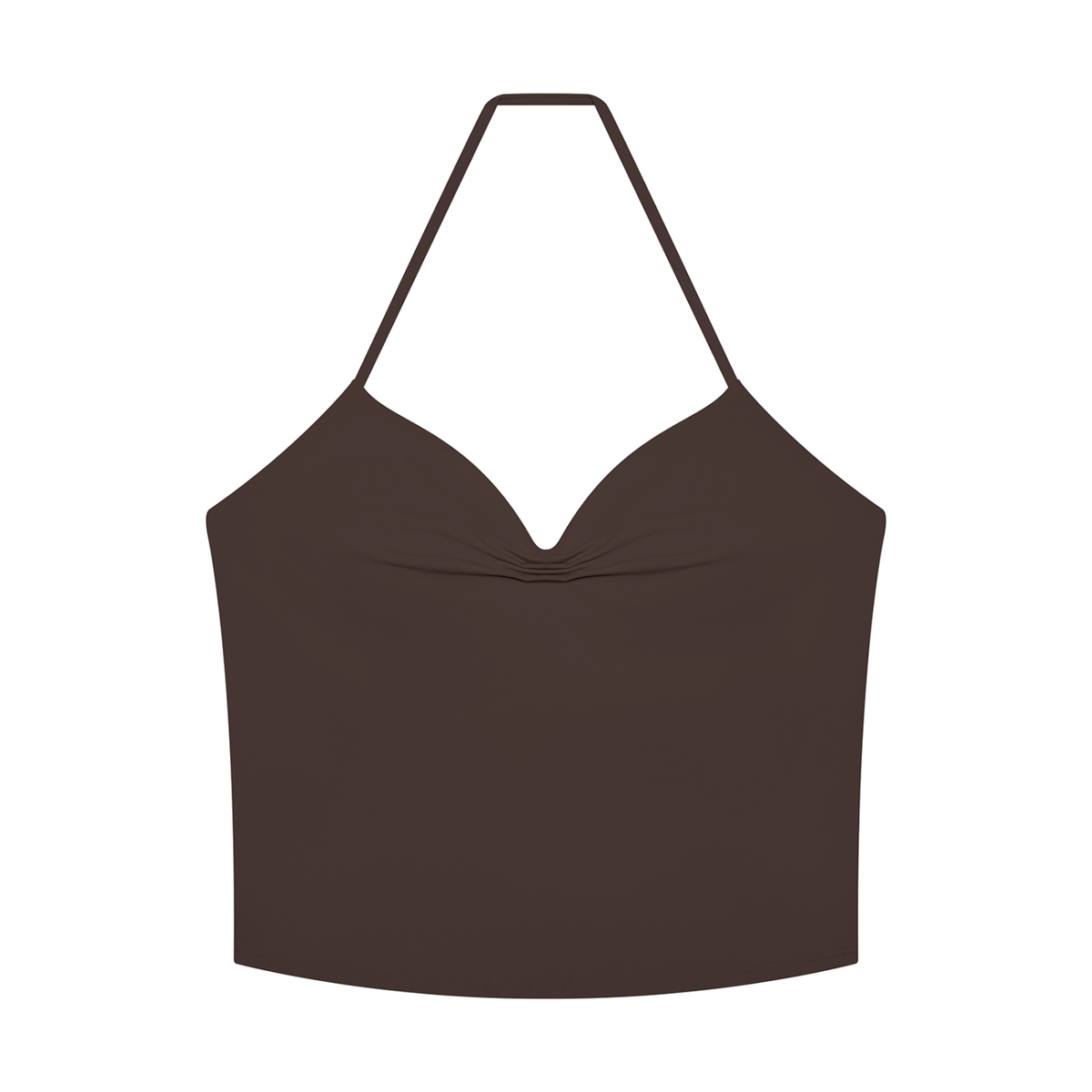 Women's Ruched Halter Yoga Tank Top in brown