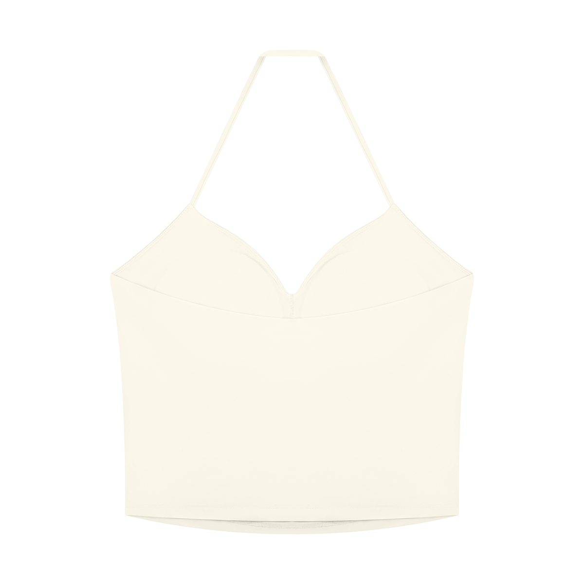 Women's Ruched Halter Yoga Tank Top in white gray, alternate angle