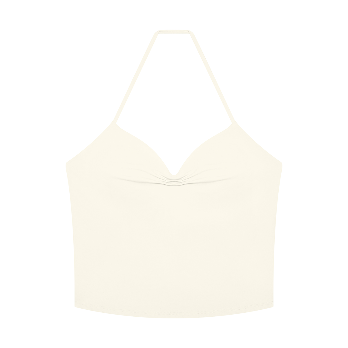 Women's Ruched Halter Yoga Tank Top in white gray
