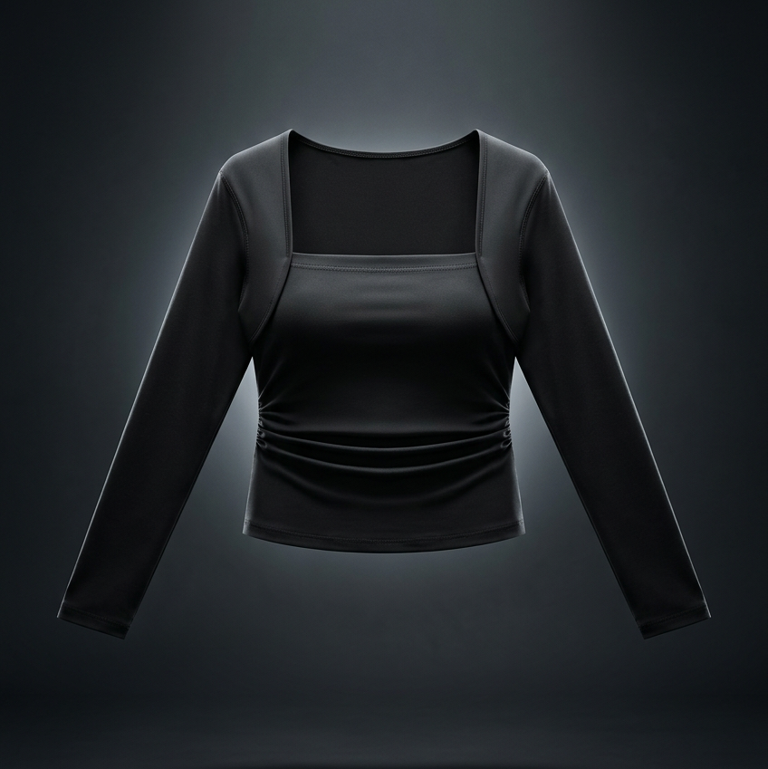 Women's Ruched Long Sleeve T-Shirt