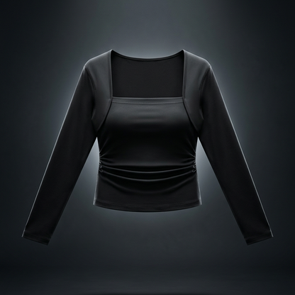 Women's Ruched Long Sleeve T-Shirt