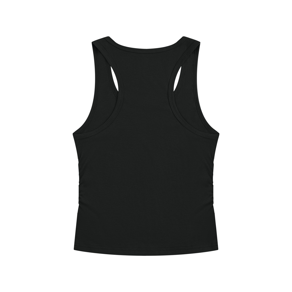 Women's Ruched Tank Top in black, alternate angle