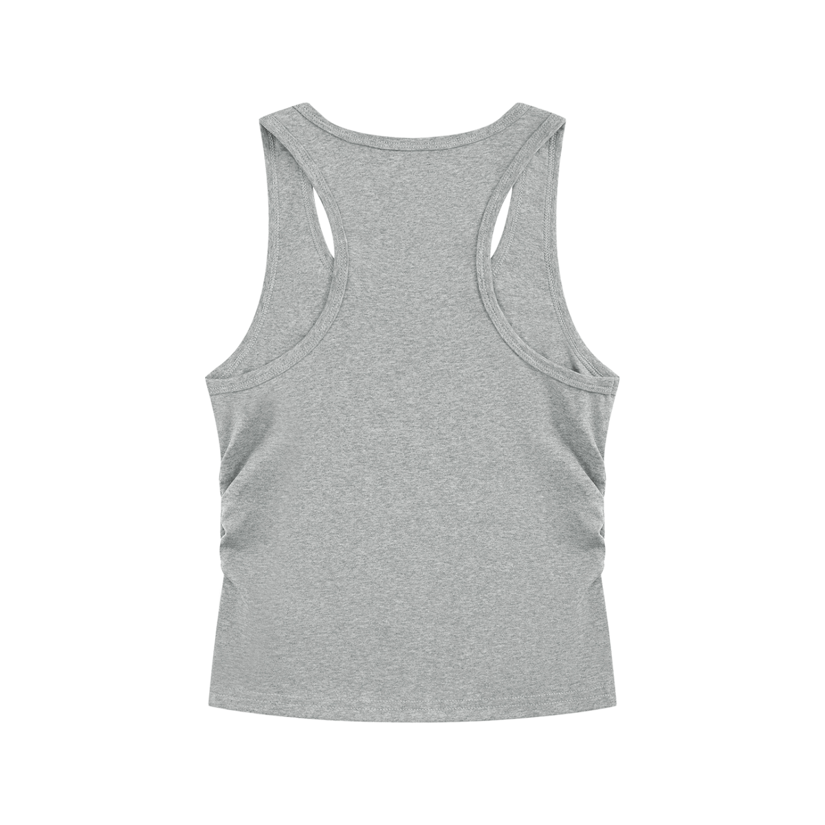 Women's Ruched Tank Top in flower gray, alternate angle