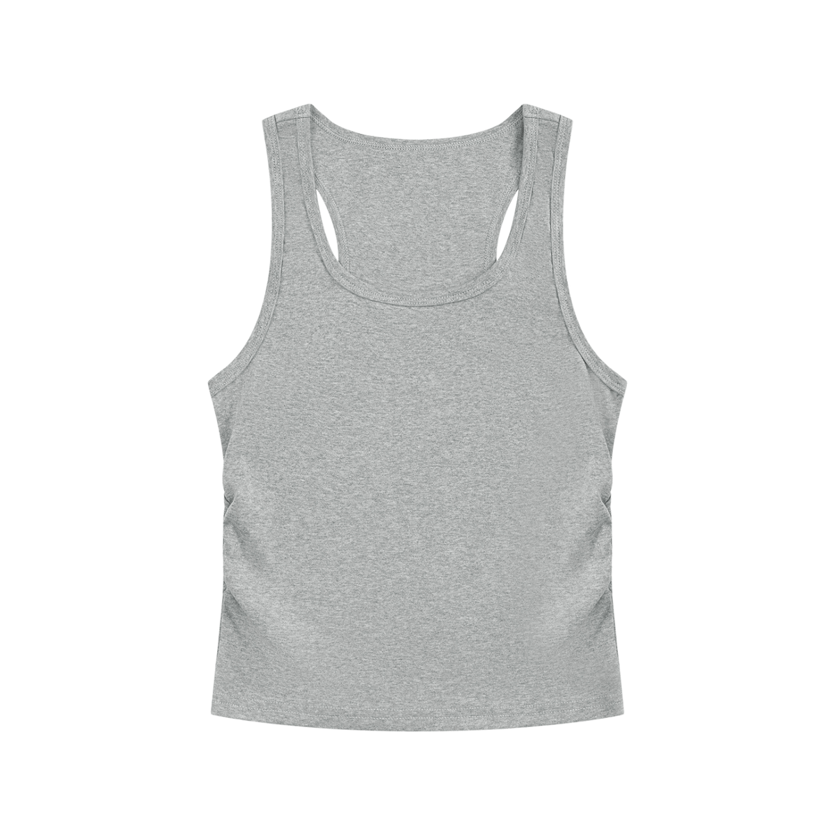 Women's Ruched Tank Top in flower gray