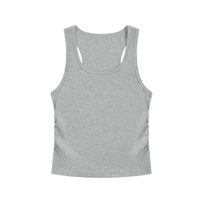 Women's Ruched Tank Top in flower gray