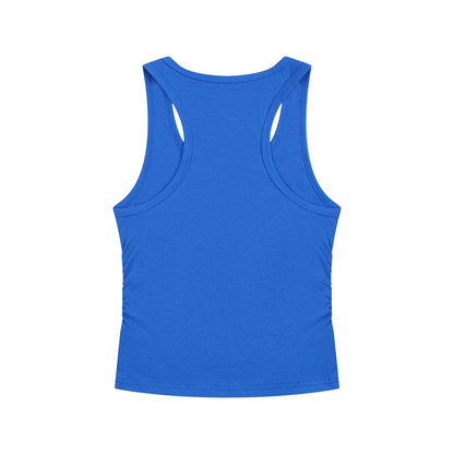 Women's Ruched Tank Top in klein blue, alternate angle