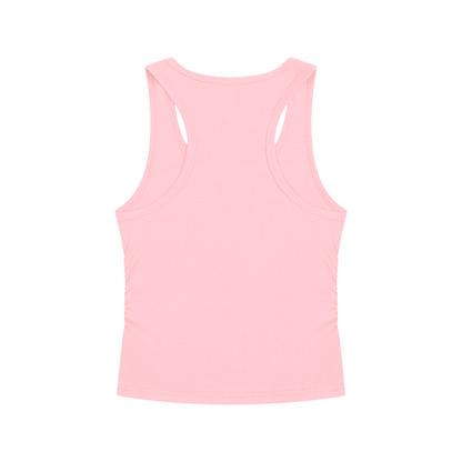 Women's Ruched Tank Top in pink, alternate angle