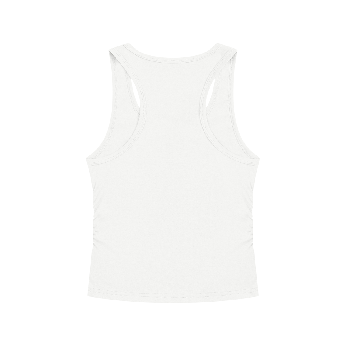 Women's Ruched Tank Top in white, alternate angle