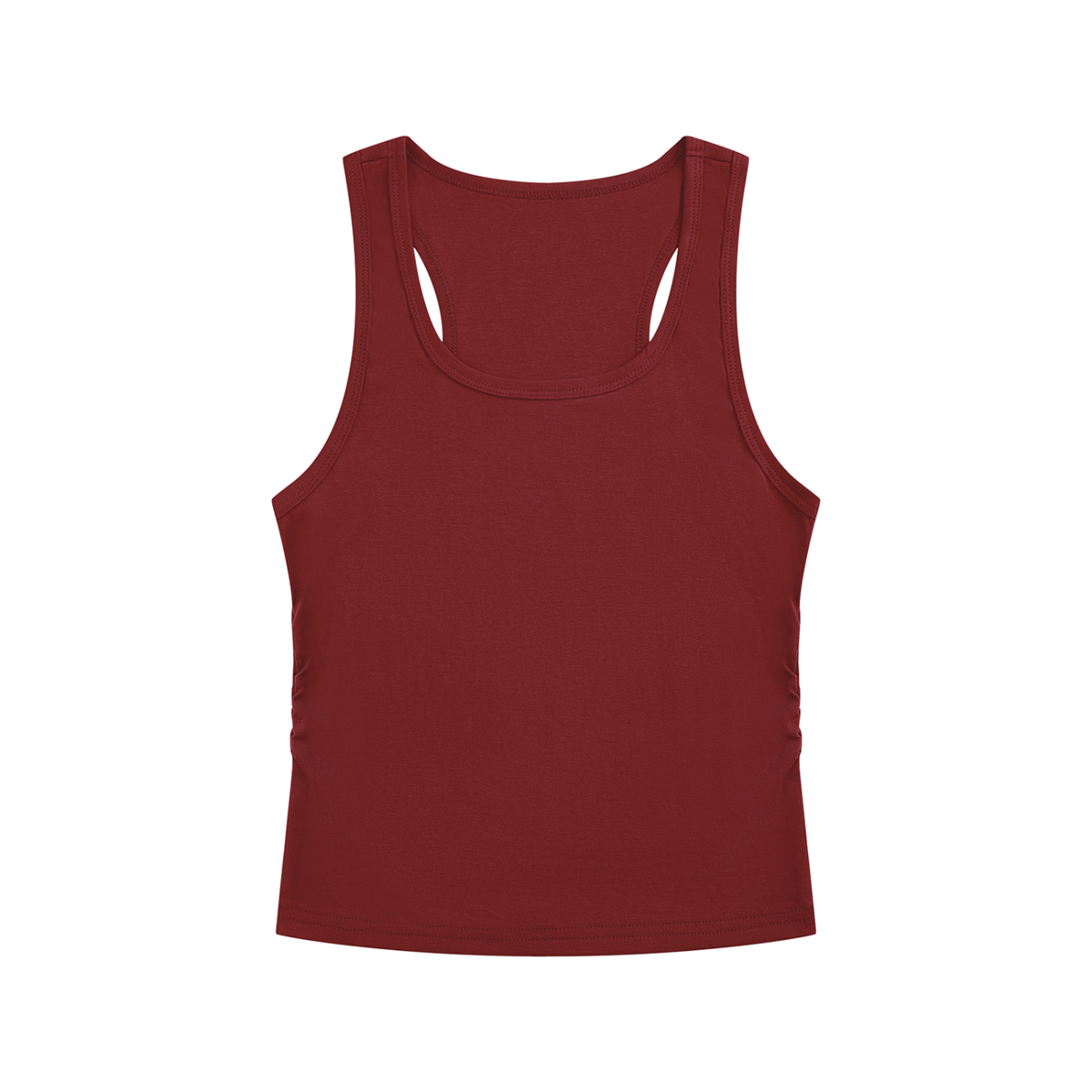 Women's Ruched Tank Top in wine red