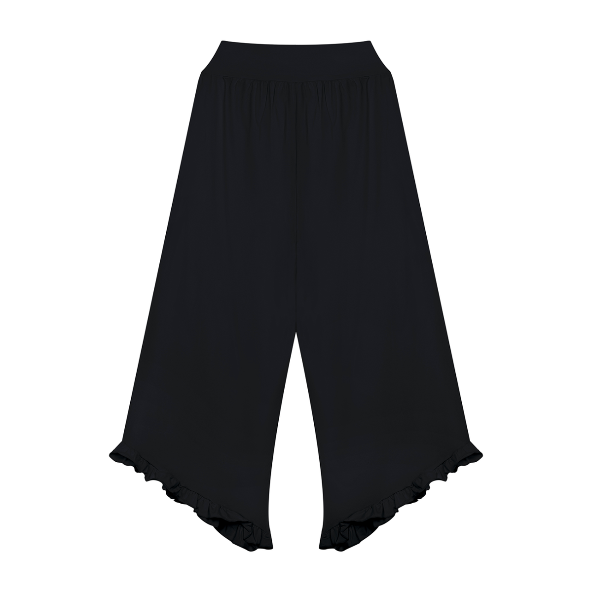Women's Ruched Wide Leg Pants in black, alternate angle