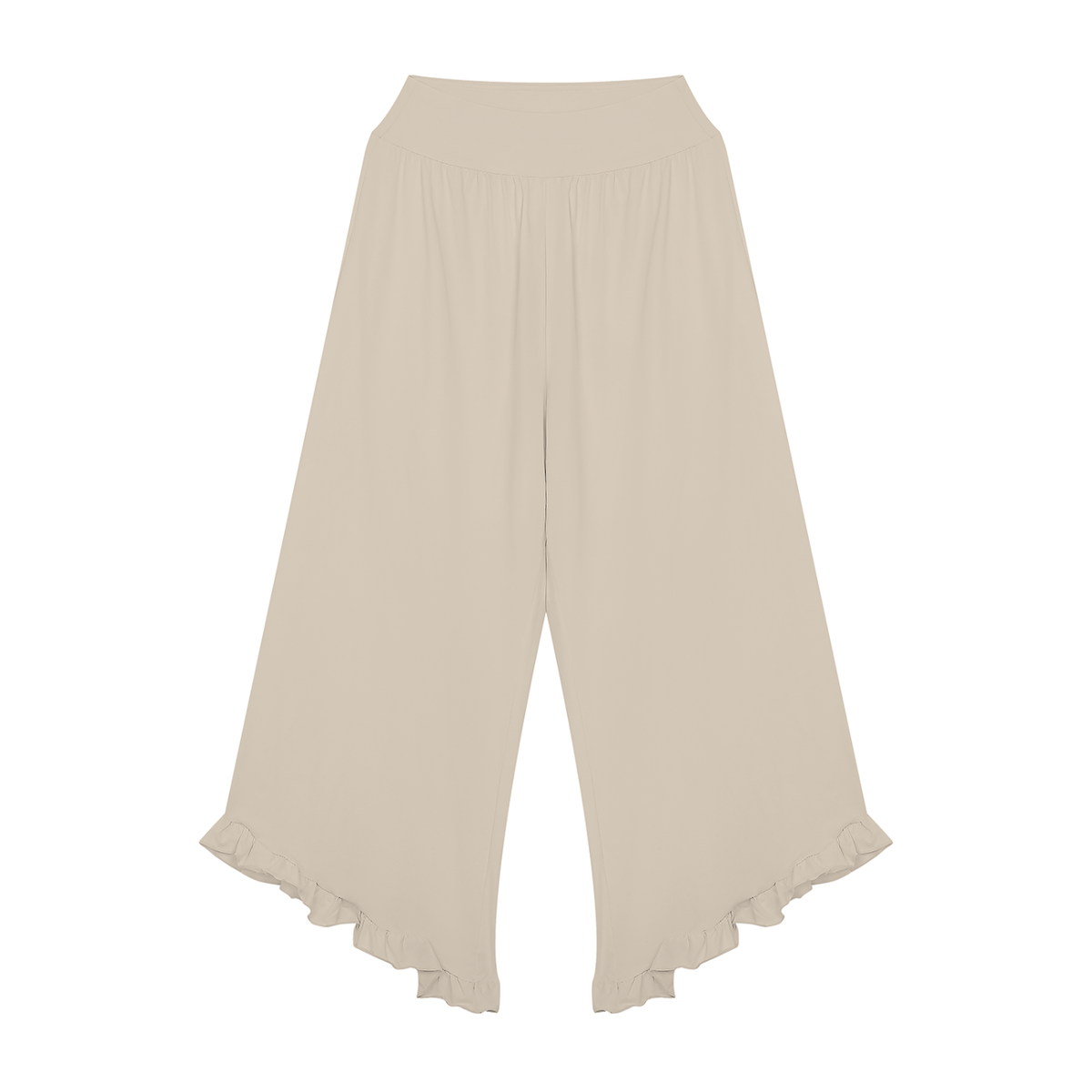 Women's Ruched Wide Leg Pants in pale khaki
