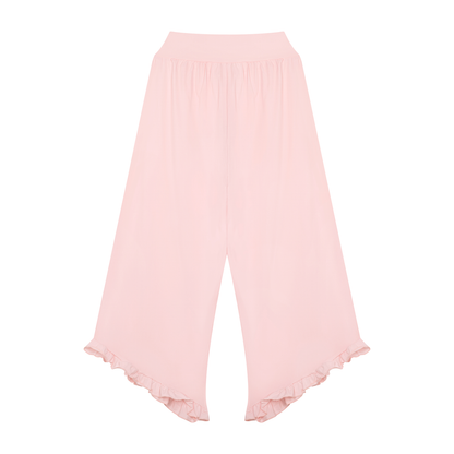 Women's Ruched Wide Leg Pants in pink, alternate angle