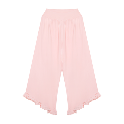 Women's Ruched Wide Leg Pants in pink