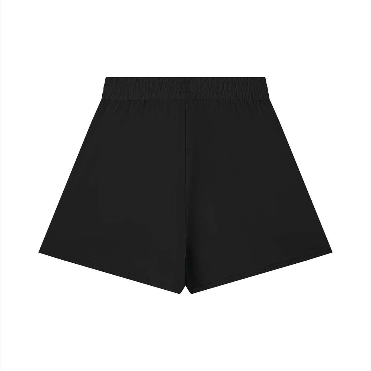 Women's Ruched Yoga Shorts in black, alternate angle