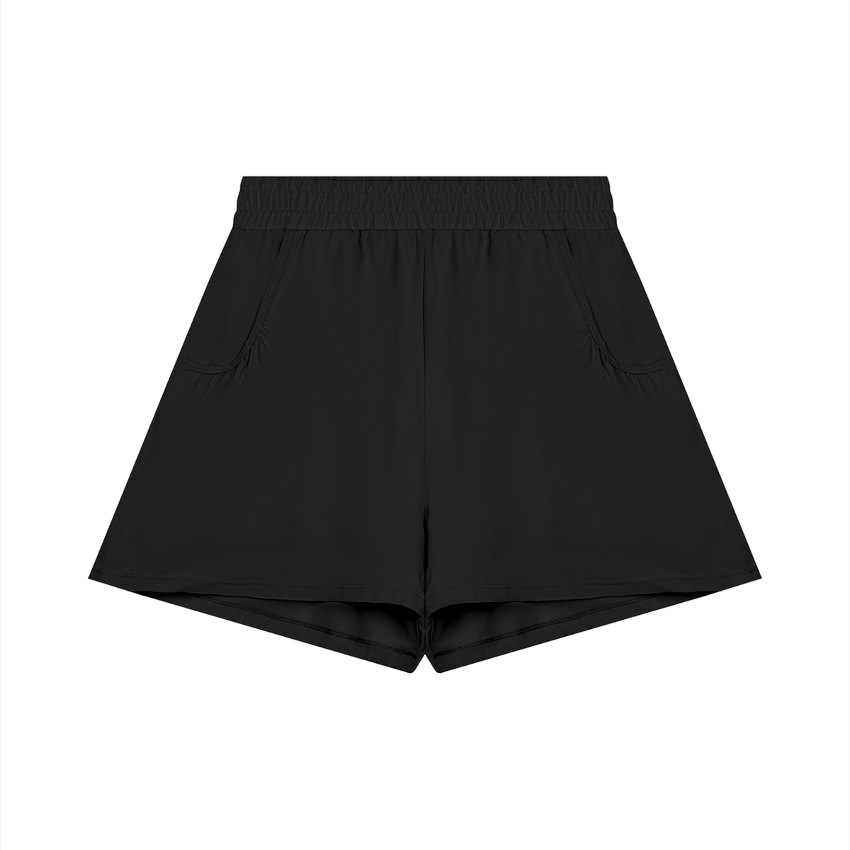 Women's Ruched Yoga Shorts in black
