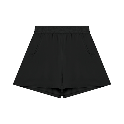 Women's Ruched Yoga Shorts in black