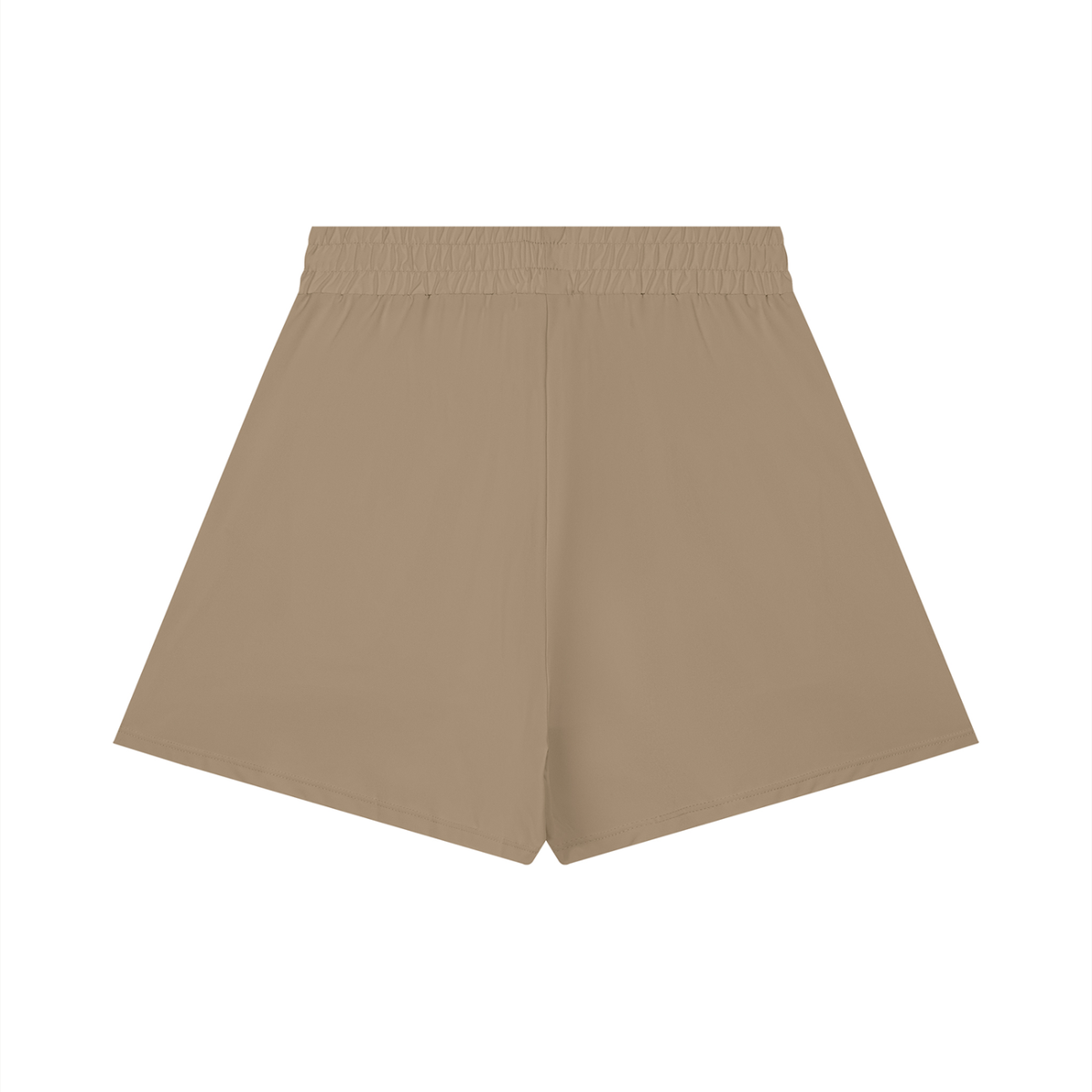 Women's Ruched Yoga Shorts in brown, alternate angle