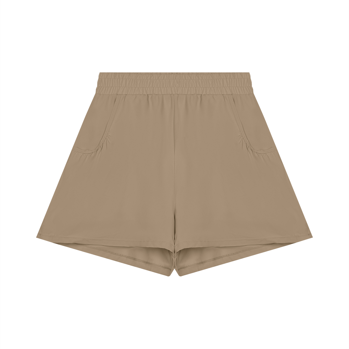 Women's Ruched Yoga Shorts in brown