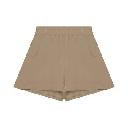 Women's Ruched Yoga Shorts in brown
