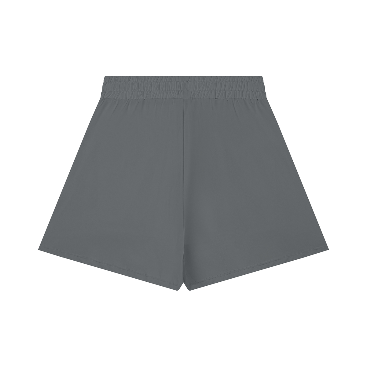 Women's Ruched Yoga Shorts in dark gray, alternate angle