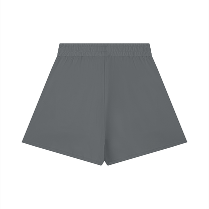 Women's Ruched Yoga Shorts in dark gray, alternate angle
