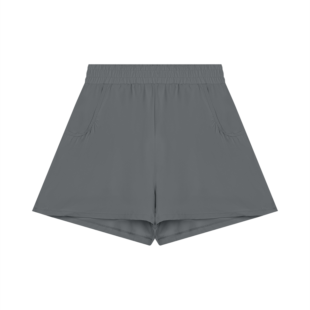Women's Ruched Yoga Shorts in dark gray