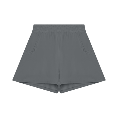 Women's Ruched Yoga Shorts in dark gray