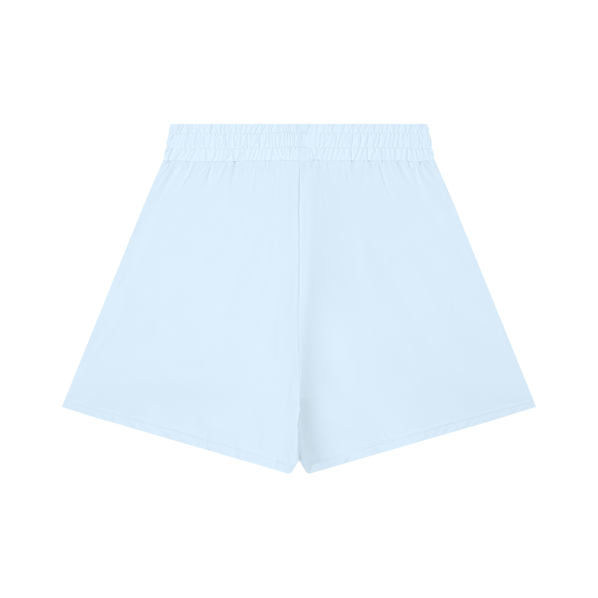 Women's Ruched Yoga Shorts in light blue, alternate angle