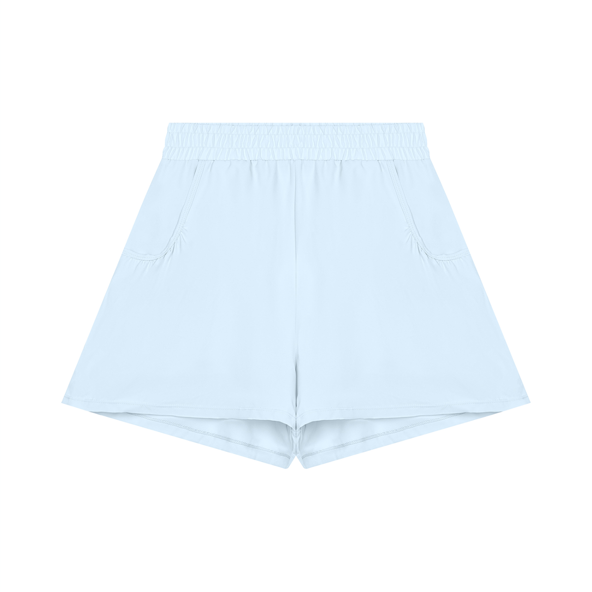 Women's Ruched Yoga Shorts in light blue