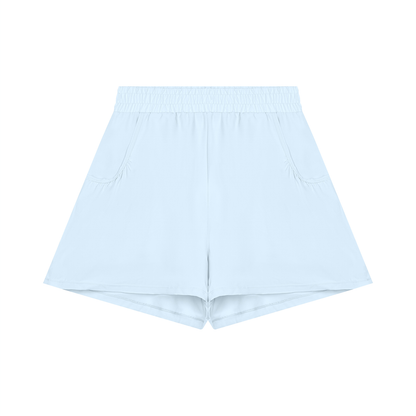 Women's Ruched Yoga Shorts in light blue