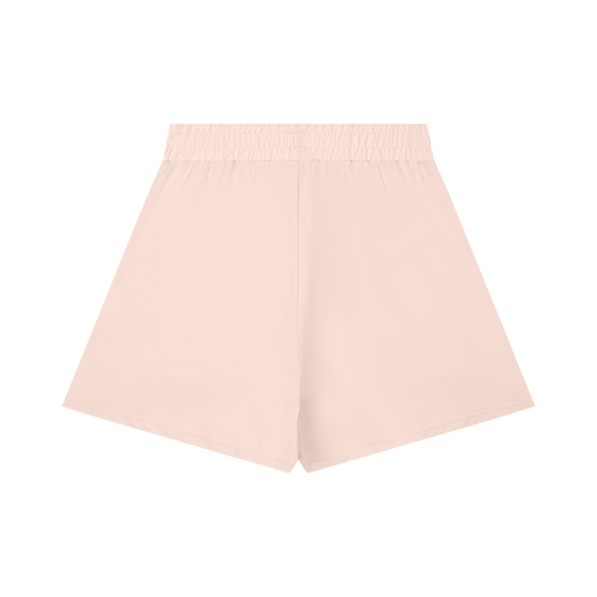 Women's Ruched Yoga Shorts in light pink, alternate angle