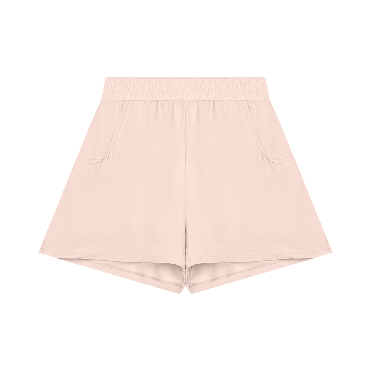 Women's Ruched Yoga Shorts in light pink