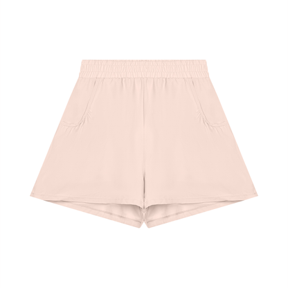 Women's Ruched Yoga Shorts in light pink