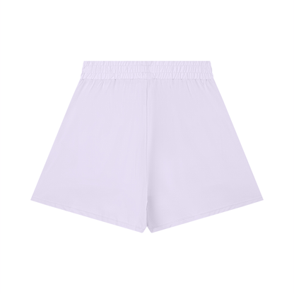 Women's Ruched Yoga Shorts in light purple, alternate angle