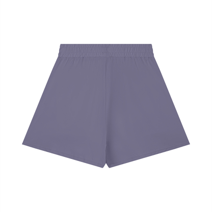 Women's Ruched Yoga Shorts in misty purple, alternate angle