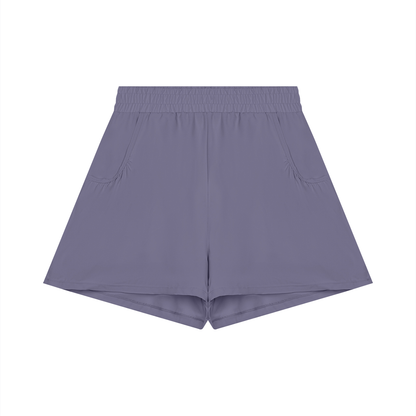 Women's Ruched Yoga Shorts in misty purple