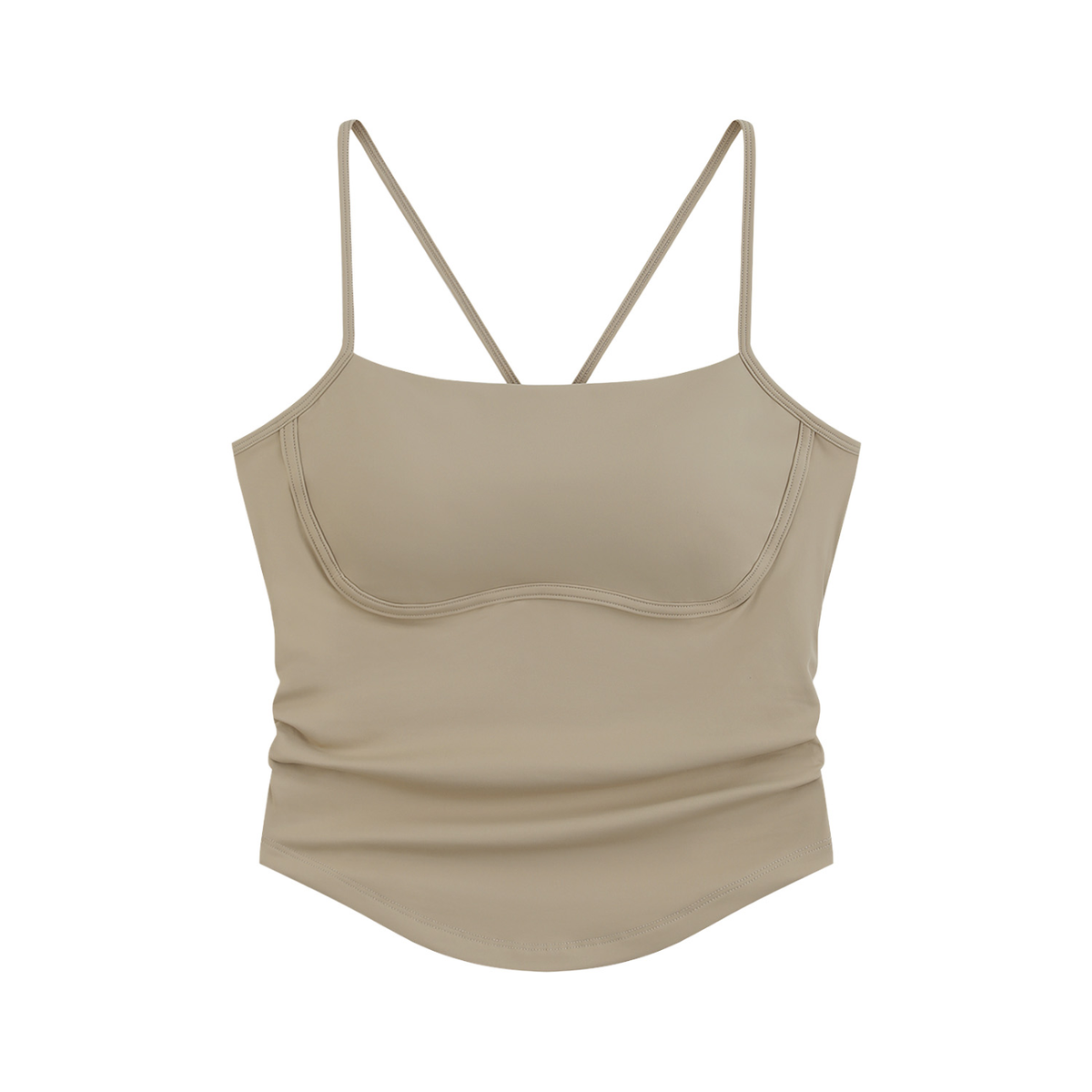 Women's Ruched Yoga Tank Top in pale khaki