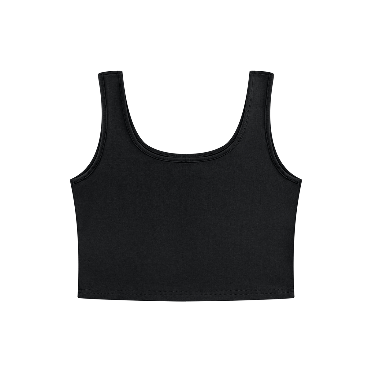Women's Scoop Neck Cropped Tank Top in black