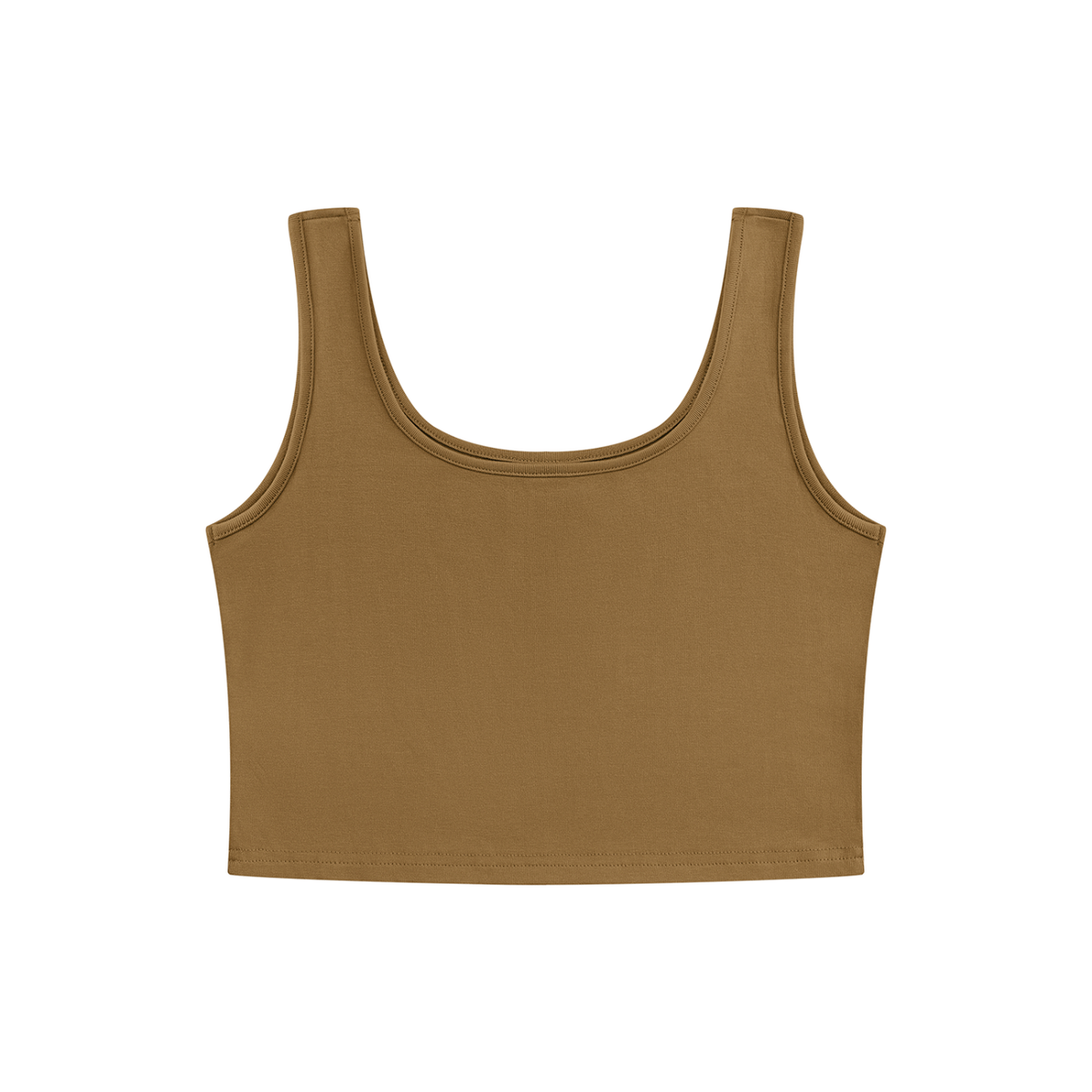 Women's Scoop Neck Cropped Tank Top in brown